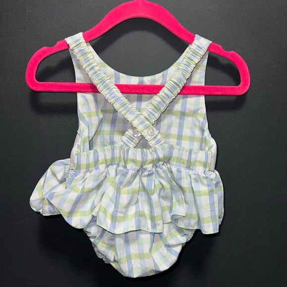 Infants Smocked Romper 12m Claire & Charlie Mermaid Ruffle Racerback Convertible - Picture 5 of 6